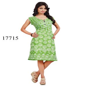Viva N Diva Green Colored Cotton Printed Kurti