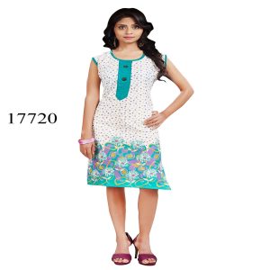 Viva N Diva Off White Colored Cotton Printed Kurti