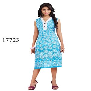 Viva N Diva Blue Colored Cotton Printed Kurti