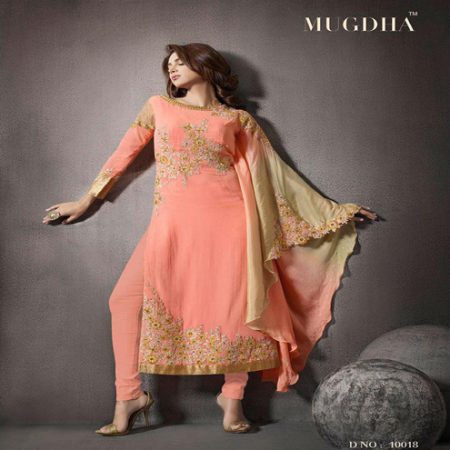 Hi-Fashion Semi-Stitched Georgette Zari Work Suit