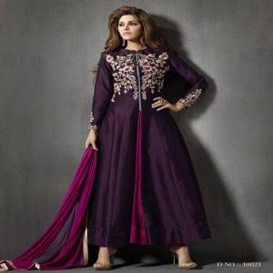 Hi-Fashion Semi-Stitched Silk Zari Work Designer Suit