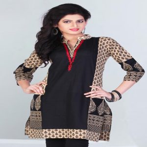 Pazaar Tulip Black Printed Party kurti