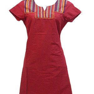 W-Red Classic Multi Print Cotton Kurti