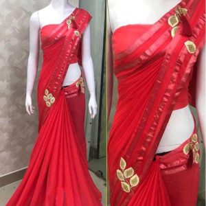 Abhisarika Refined Red Georgette Sarees