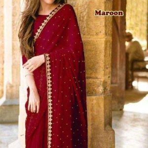 Charvi Attractive Maroon Georgette Sarees