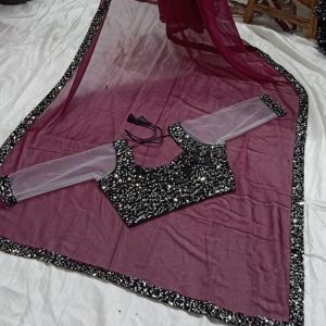 Adrika Refined Purple Georgette Sarees