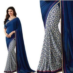 Banita Blue Printed Women Sarees