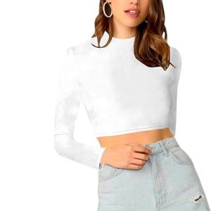 Women's Stylish Frost White Crop Top