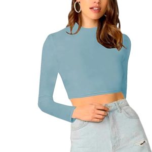 Women's Stylish Sky Blue Crop Top
