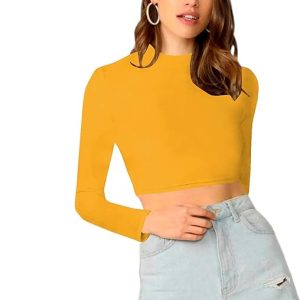 Women's Stylish Yellow Crop Top