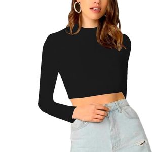 Women's Stylish Black Crop Top