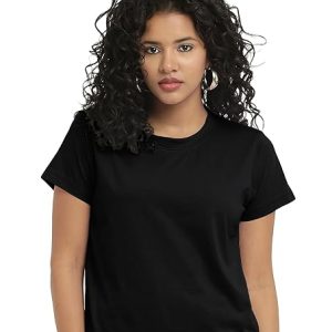 Women Stylish Plain Black Crop Top
