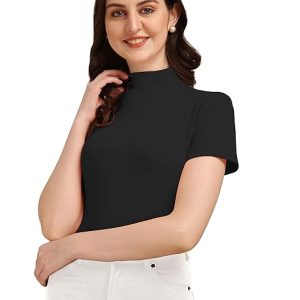 Women's Casual Solid Black Top