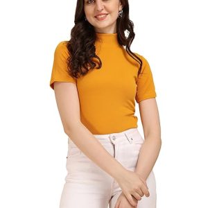 Women's Casual Solid Mustard Top