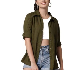 Women Solid Casual Green Shirt