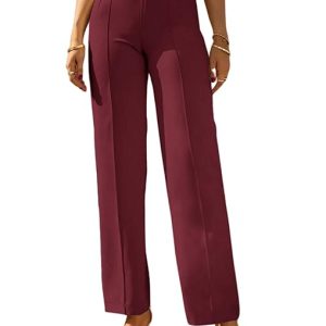 Women Bell Bottom Maroon Trousers