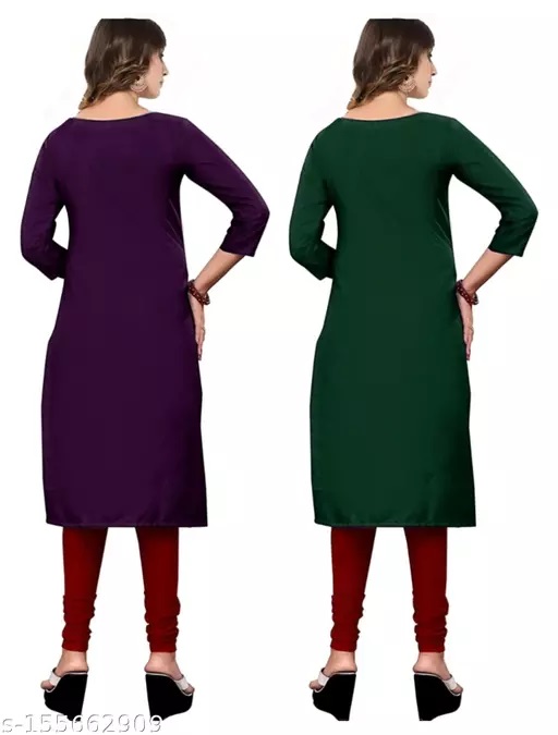 Stylish Multi Crepe 3/4 Sleeves Combo Kurta - Image 2