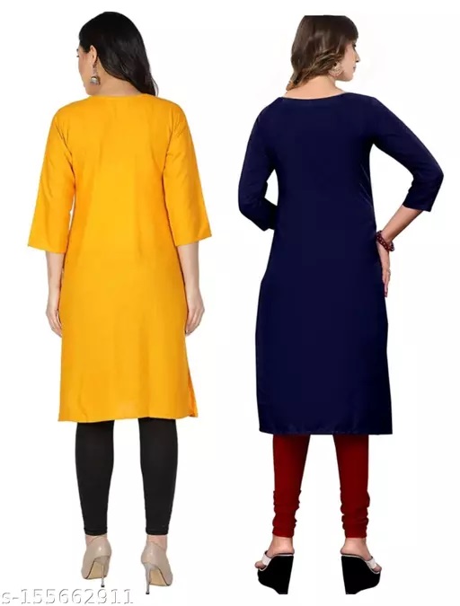 Classy Multi Crepe 3/4 Sleeves Combo Kurta - Image 2