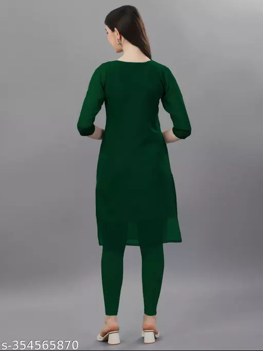 Classy Green Women Chikankari Kurti - Image 2