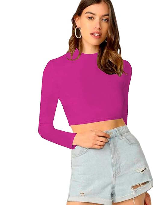 Women's Stylish Dark Pink Crop Top
