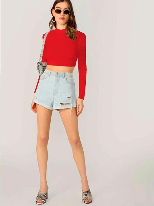 Women's Stylish Red Crop Top - Image 3