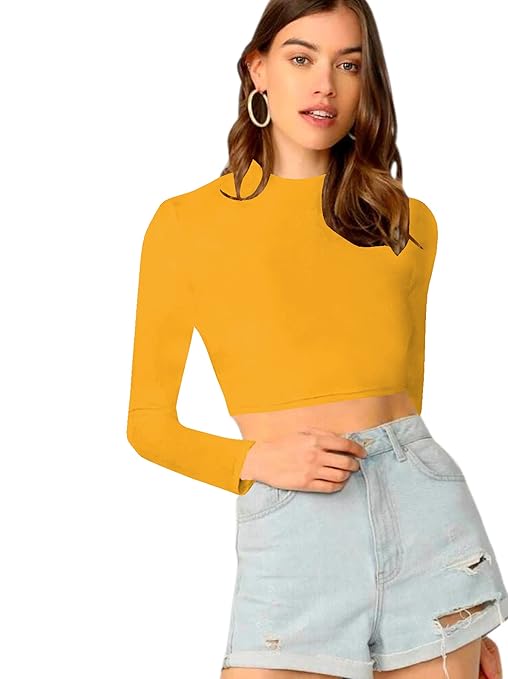 Women's Stylish Yellow Crop Top