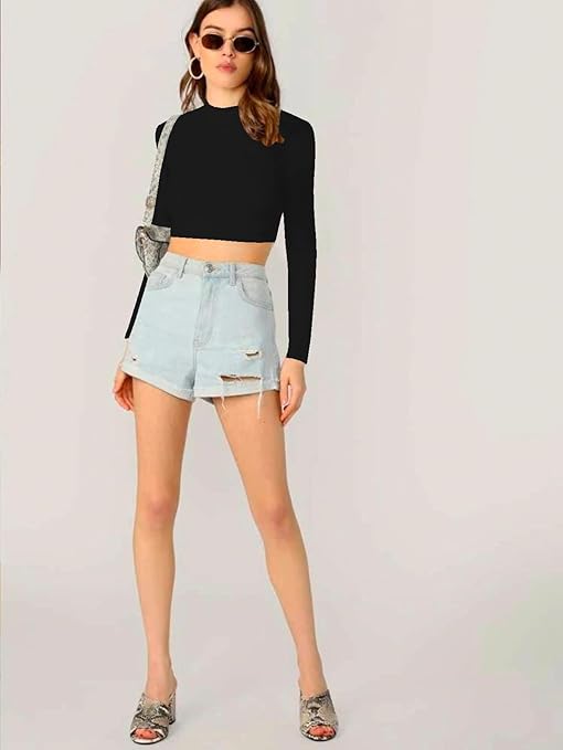 Women's Stylish Black Crop Top - Image 3
