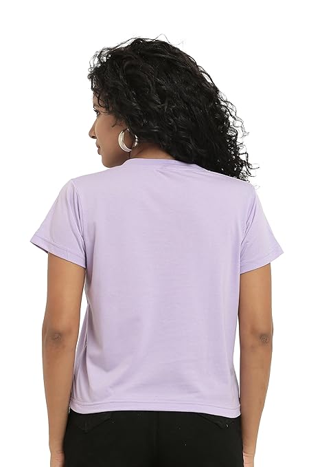 Women Stylish Plain Lavender Crop Top - Image 2