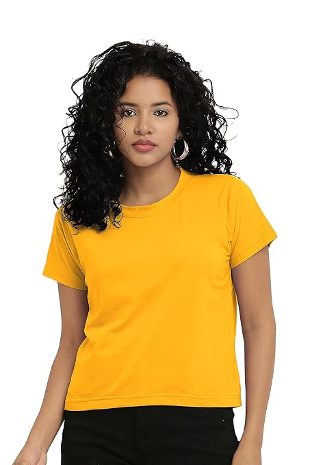 Women Stylish Plain Mustard Crop Top