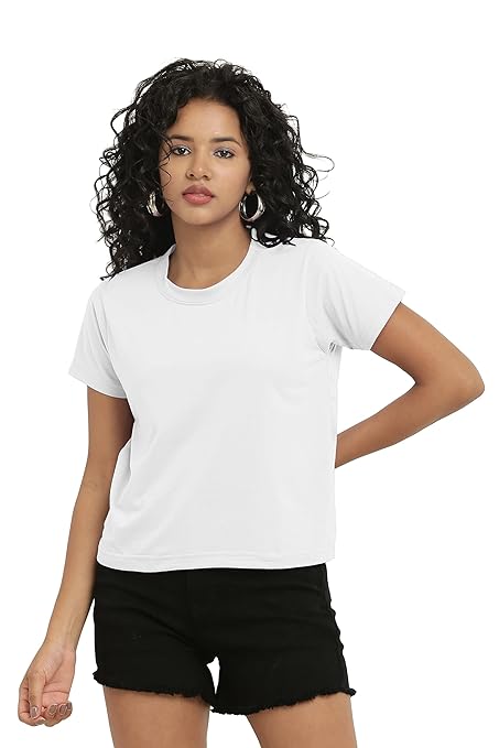 Women Stylish Plain White Crop Top - Image 3
