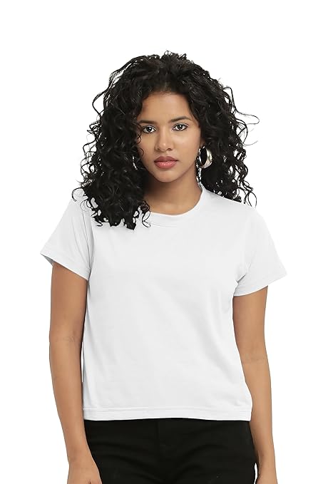 Women Stylish Plain White Crop Top