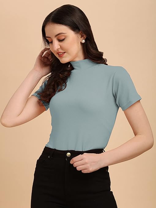 Women's Casual Solid Grey Top - Image 3
