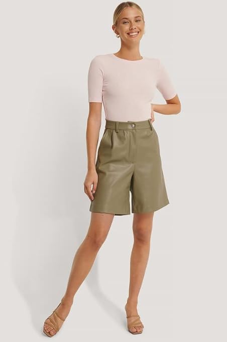 Women Round Neck Solid Coral Top - Image 3