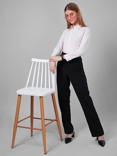 Women Cotton Regular Formal Light Pink Shirt - Image 2