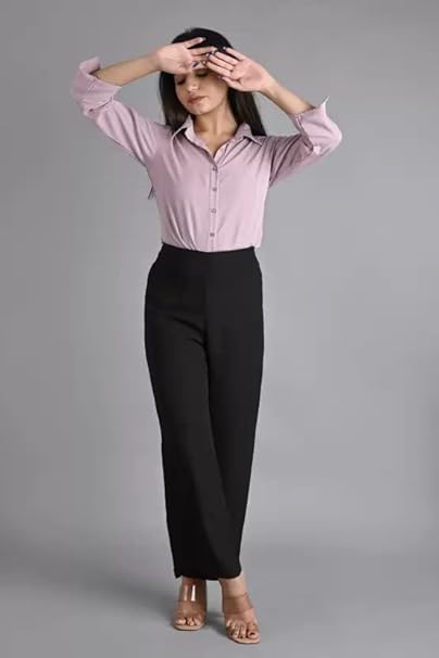 Women Plain Solid Formal Onion Pink Shirts - Image 3