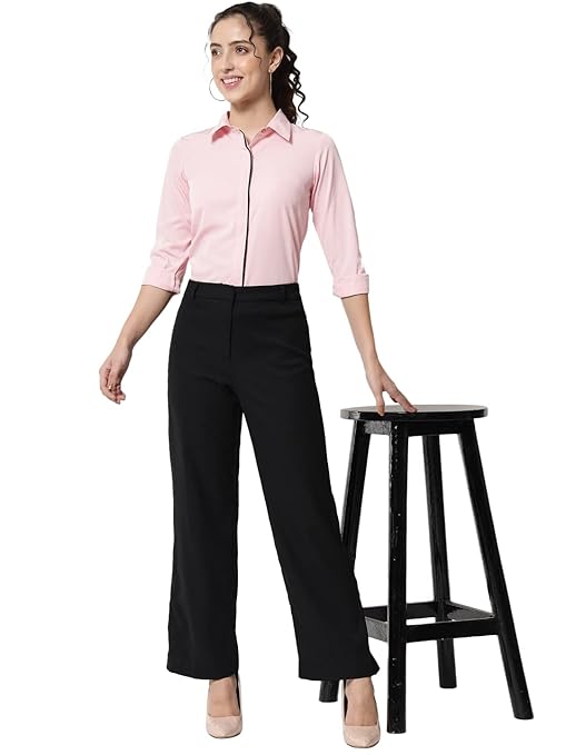 Women Office Wear Formal Light Pink Shirt - Image 3