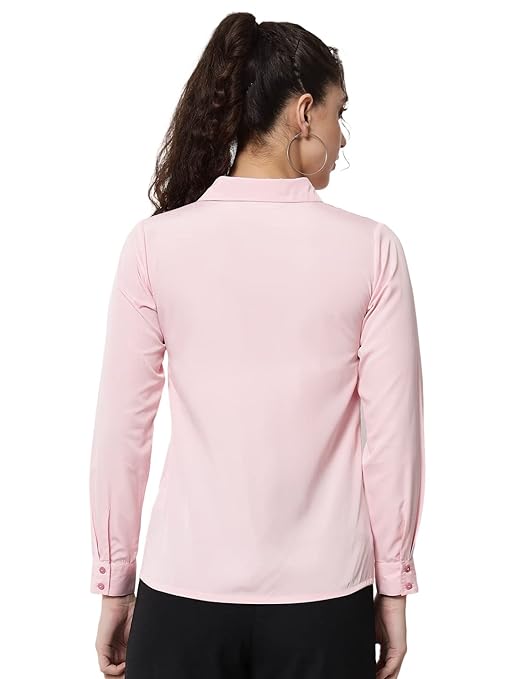 Women Office Wear Formal Light Pink Shirt - Image 2