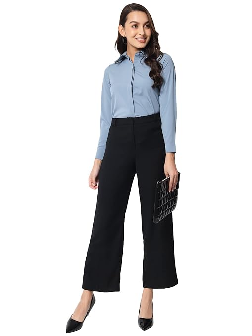 Women Office Wear Formal Blue Shirt - Image 3