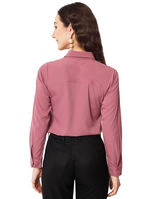 Women Office Wear Formal Pink Shirt - Image 2