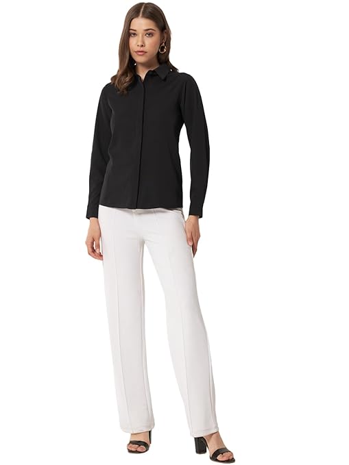 Women Office Wear Formal Black Shirt - Image 3
