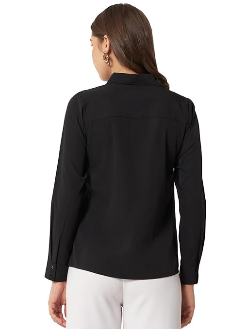 Women Office Wear Formal Black Shirt - Image 2