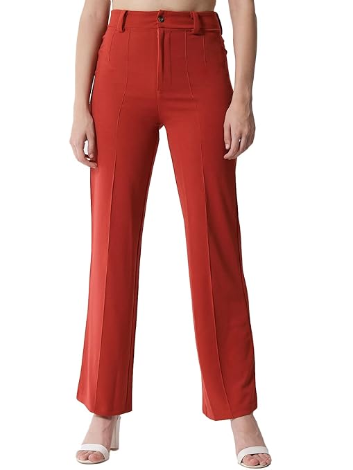 Women Polyester Solid Multicolour Trousers - Image 3