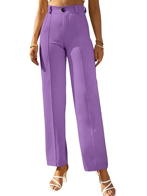 Women Bell Bottom Lavender Trousers - Image 3
