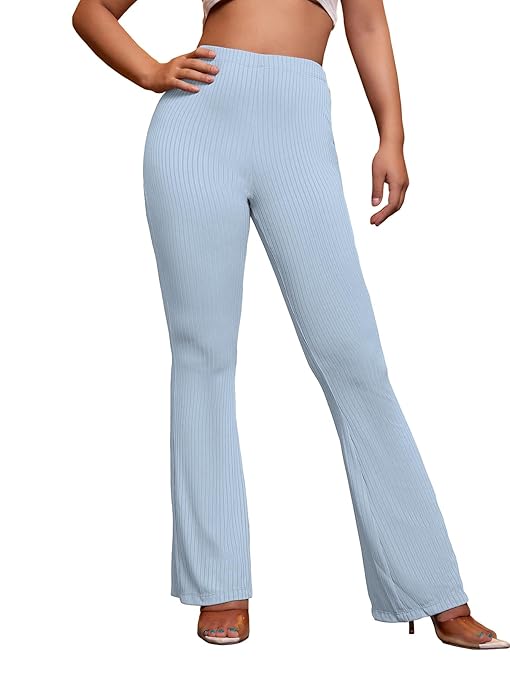 Women Stretchy Yoga Dress Sky Blue Trouser - Image 3