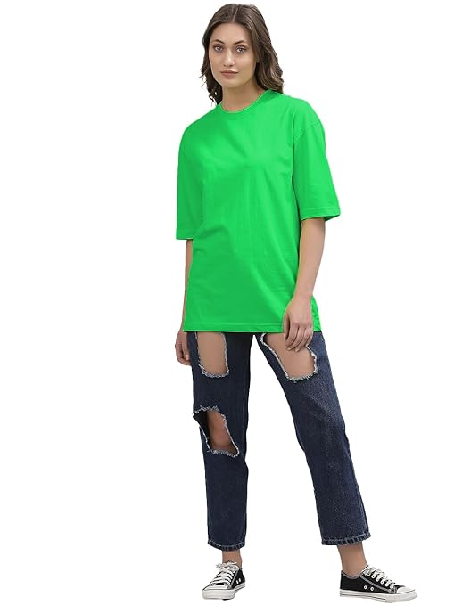 Women Oversized Half Sleeve Neon Tshirt - Image 3