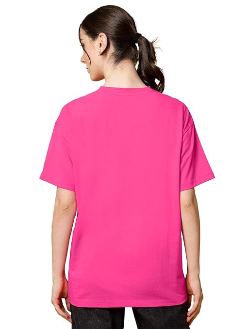 Women Oversized Half Sleeve Pink Tshirt - Image 2