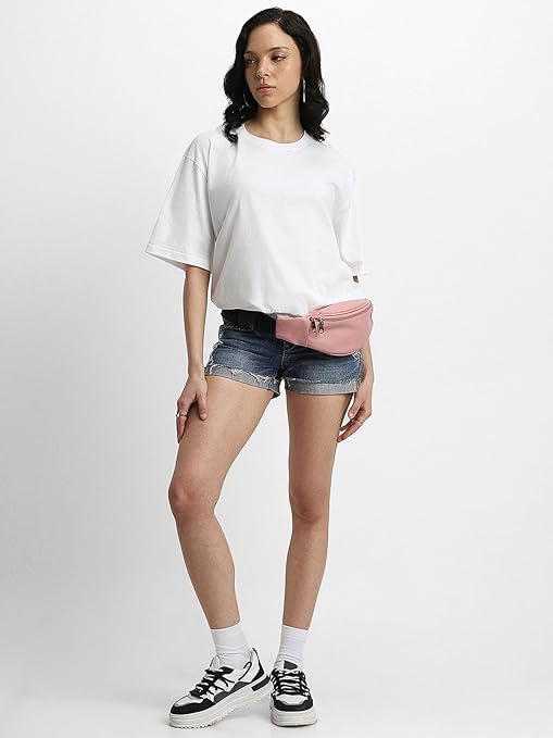 Pure Cotton Women Half Sleeve White T-Shirt - Image 3
