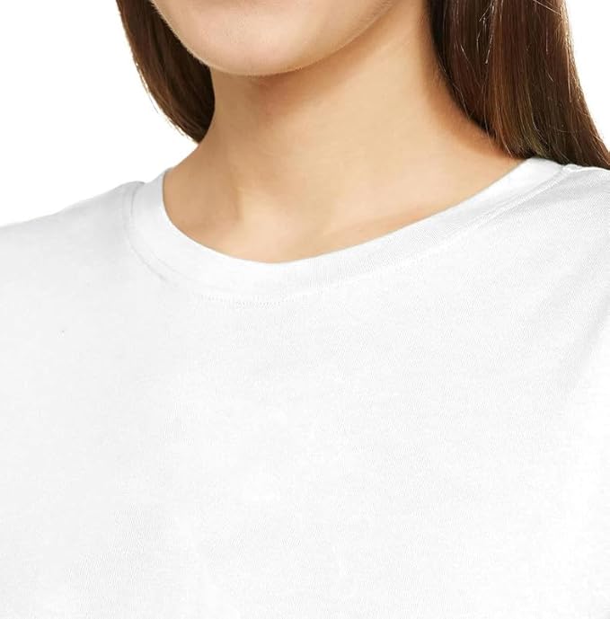 Women Plain Regular fit Royal White T-Shirt - Image 3