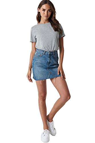 Plain Cotton Women Grey T-Shirts - Image 3